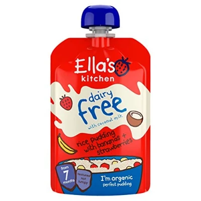 Image of Ella&#039;s Kitchen Rice Pudding with Bananas &amp; Strawberries, 80g
