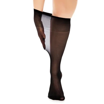 Image of GLAMORY Women&#039;s Fit Knee Socks, 20 denier, Black, Einheitsgröße Große Größen