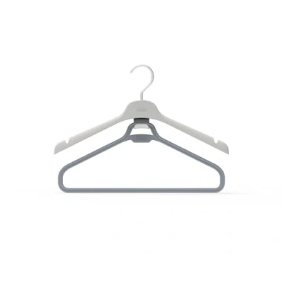 Image of Joseph Orderly Long Garment Hangers, Set of 2, Lift and Protect Clothes, Dresses/Jumpsuits, Integrated Strap Hooks, Recycled Plastic, Ecru