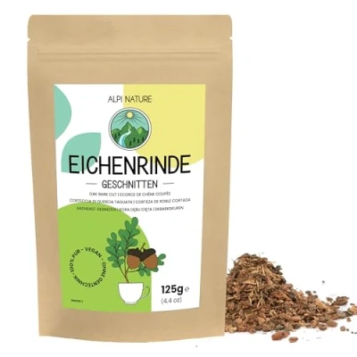Image of Oak Bark Tea 125g 4.4 oz by Alpi Nature, Tree Cut, Chips for Preparation of Herbal Infusion, Tea, and