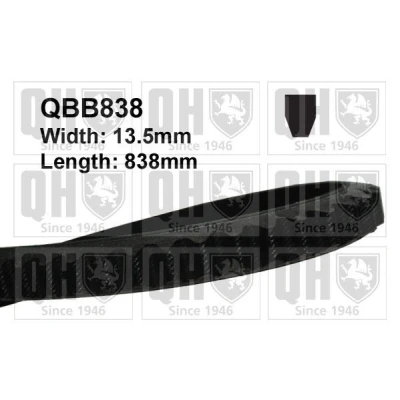 Image of AVX13x838 V Belt QUINTON HAZELL QBB838 13mm 838mm BMW: 5 Saloon