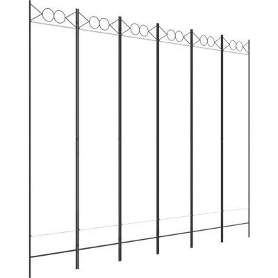 Image of vidaXL 6 Panel Room Divider White 240x200 cm Fabric