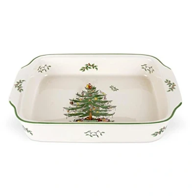 Image of Spode Christmas Tree Rectangular Handled Dish