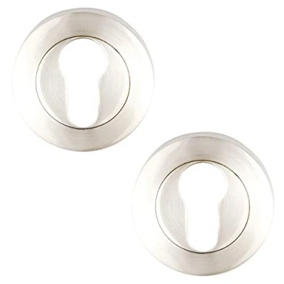 Image of Excel Architectural DH3613 Round Euro Profile Escutcheon Set, Satin Nickel