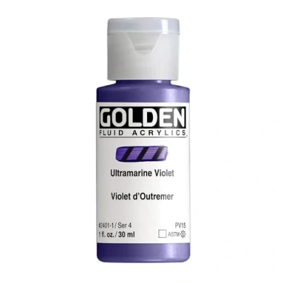 Image of Pro Art Golden Fluid Acrylic Paint 1 oz Ultramarine Violet