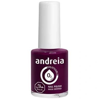 Image of Andreia Halal Breathable Nail Polish Water Permeable Glossy Vegan and Cruelty Free Colour B7 Purple Shades of Red 10.5 ml