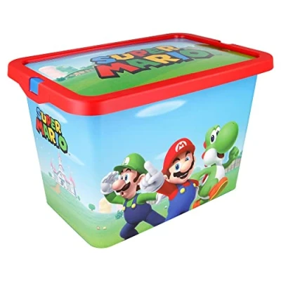 Image of Stor Super Mario Storage Box Container with Click Lock Lid, For Kids, Bedroom, Playroom, Toys, BPA Free (7 Litre)