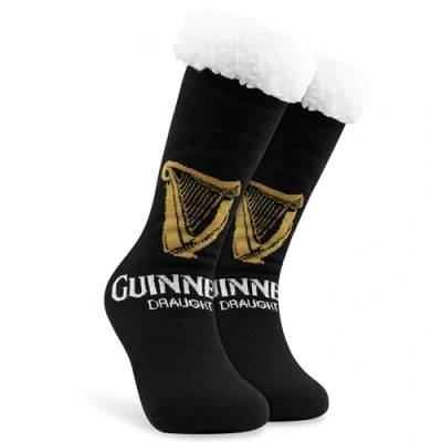 Image of Guinness Mens Slipper Socks, Warm Non Slip Bed Socks Gifts for Him