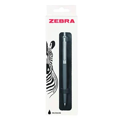 Image of Zebra Pen 901 Black Ballpoint Pens, Sleek &amp; Stylish Biro Pen, Retractable Reliable Ink, Premium Grey Barrel Ball Point Pens With Presentation Case Fine Point, 1 pk