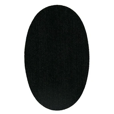 Image of Haberdashery Online 6 Piece Denim Black Knee Patches, Iron on Clothes Protection &amp; Repair for Trousers, Jackets, Sweaters, Shirts, 16x10cm