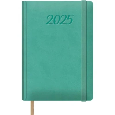 Image of Dohe 2025 Diary Day by Page, A5 Size (15 x 21 cm), 12 Months January to December, Leatherette Hardcover, Planner in Spanish, Office Supplies SAMBA Mint Green