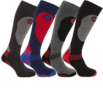 Image of Mens High Performance Long Winter Thermal Ski Socks/UK 6 11 Eur 39 45 (3 PAIRS ASSORTED)