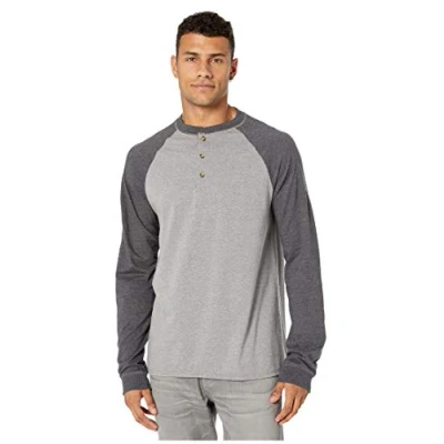Image of Hanes Men&#039;s O5719 henley shirts, Oxford Gray/Slate Heather, L UK