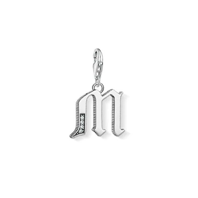 Image of Thomas Sabo Women Charm Pendant Letter M Club 925 Sterling Silver 1593 643 21
