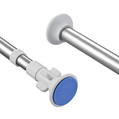 Image of Telescopic Extendable Stainless Steel Curtain Rod Pole Rail, Adjustable for Window Shower Bedroom and Doorway (110 200cm)