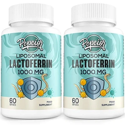 Image of Pepeior Liposomal Lactoferrin 1000 mg Maximized A Component in Colostrum for Iron Absorption &amp; Immune Function Supplements Adults, 60 Softgels (2 Bottle)