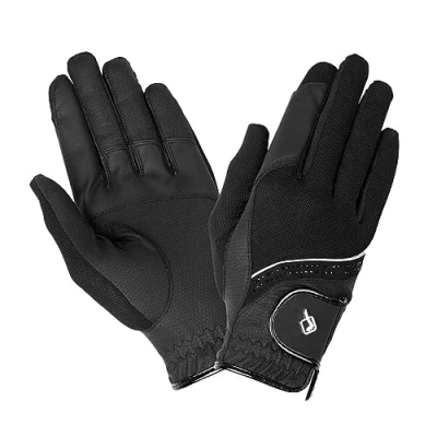 Image of LeMieux Crystal Horse Riding Gloves Black Medium