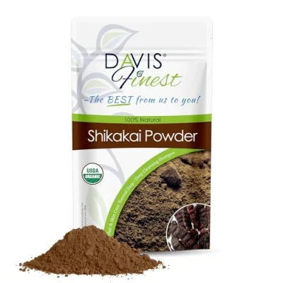 Image of Davis Finest Organic Shikakai Powder 100g, Ayurvedic, Pure &amp; Natural Shampoo, SLS Free, Body Wash, Itchy Scalp, Damaged, Thinning Hair, Promotes Hair Growth, Vegan