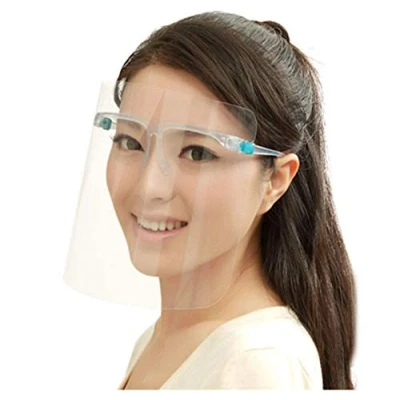 Image of True Face Shield (10 Pack) Full Visor Glasses Protection Mask PPE Transparent Clear Plastic UK