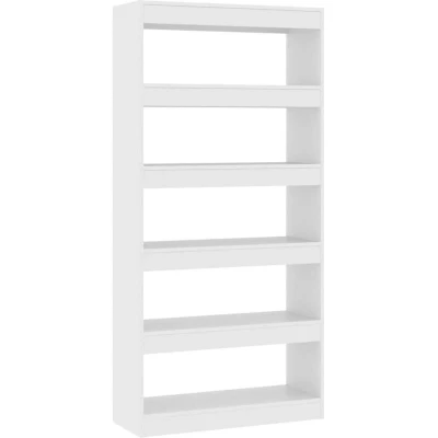 Image of vidaXL Book Cabinet/Room Divider White 80x30x166 cm Engineered Wood