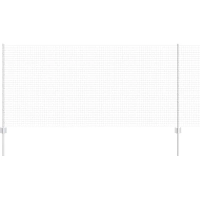 Image of vidaXL Welded Wire Fence with 44 U Posts Silver 1x50 m Steel