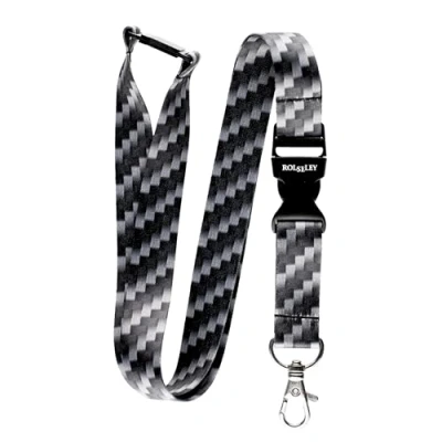 Image of Rolseley Lanyard Neck Strap Carbon Fiber Pattern with Metal Lobster Claw Clip and Safety Breakaway for ID Passes Everyday Use at Office, School, Events