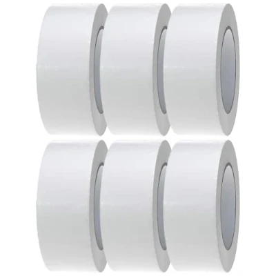 Image of Crimson Starfish White Duct Tape 6 Rolls of 48mm x 45m Gaffer Water Resistant Adhesive Multi Use for Indoor/Outdoor Strong