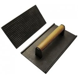 Image of Samuel Groves Cast Iron Steak Weight and Burger Press Black Prevent Meat Curling
