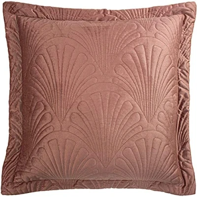 Image of Paoletti Palmeria Cushion Cover, Velvet, Blush, 60 x 60cm