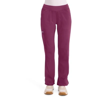 Image of Cherokee Women Woman Scrub trouser Revolution Medical Clothing With Cargo Pockets Easy Pull on WWE110 Wine 3XL