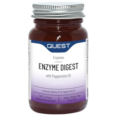 Image of Quest Enzyme Digest with Peppermint Oil 180 Tablets. Potent Blend for Enhanced Nutrient Absorption &amp; Comfort! (1 Pack x 180)