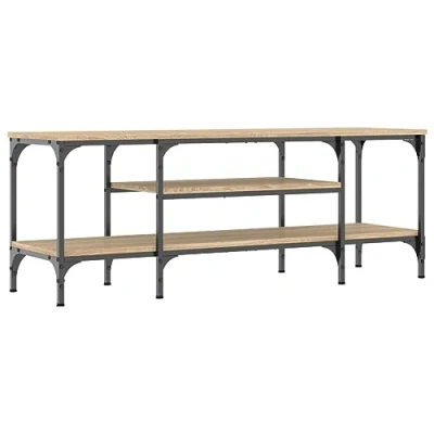 Image of vidaXL Industrial Style TV Cabinet in Sonoma Oak Engineered Wood and Iron Ideal Media Console with Ample Storage Space Versatile Decor Display 121x35x45 cm