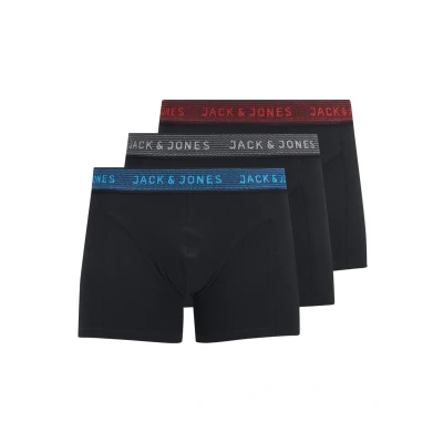 Image of Jack &amp; Jones Junior Jacwaistband Trunks 3PACK Pants for kids, Size: 10y, Asphalt/hawaiian ocean/fiery red