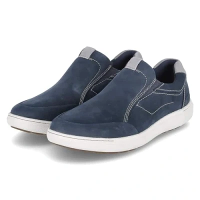Image of Clarks Men&#039;s Mapstone Step Loafer Flat, Navy Nubuck, 12 UK