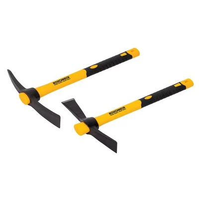 Image of Roughneck ROU 64015 2 Piece Set including: 1x Micro Pick &amp; Cutter Mattock (both 380mm /15&quot;), Yellow