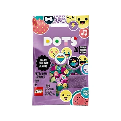 Image of LEGO 41908 DOTS Extra series 1 DIY Tiles Beads Set, Art and Craft for Kids with 10 Surprise Charms
