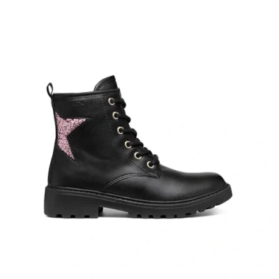 Image of Geox J Casey Girl G Ankle Boot, Black Lt Rose, 7 UK
