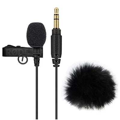 Image of Rode Lavalier GO Lapel Microphone Clip On Black + Keepdrum Fur Wind Protection WS05