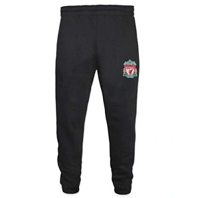 Image of Liverpool FC Official Gift Boys Slim Fit Fleece Joggers Jog Pants Black 6 7 Yrs