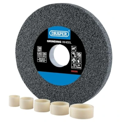 Image of Draper Aluminium Oxide Bench Grinding Wheel, 150 x 20mm, 36 Grit