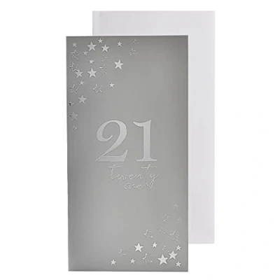 Image of Silver Birthday Money Wallet and Envelope 21st