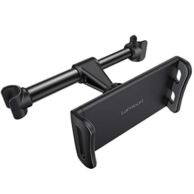 Image of Lamicall Car Tablet Holder, Headrest Mount Universal 360 Rotating Seat Stand Cradle for All 4.4 11&quot; Tablets, iPad Pro 9.7, 10.5, 11, Air mini 2 3 4 5 6, iPhone, Switch, Tab Black