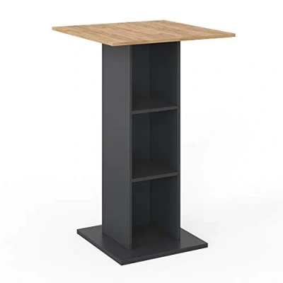 Image of Vicco Bar table Rodeo, Anthracite/Gold power oak, 70 x cm