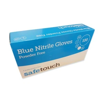 Image of SafeTouch 50000093 Nitrile Gloves, Powder Free, Size XL, Blue (Pack of 100 Single Globes)