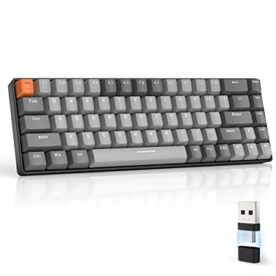 Image of MAGIC REFINER RK68 Wireless Mechanical Keyboard, 60% Percent Gaming Apex Pro Mini 2.4Ghz/Bluetooth 5.0 Dual Mode 2 in 1 Receiver 68 Keys Hot Swappable Keyboard Linear Red Switch for PC/MAC