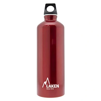 Image of LAKEN Futura Water Bottle with Narrow Mouth, Single Wall Lightweight Aluminum BPA Free, Leak Proof Screw Cap, 0.75L, Red