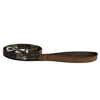Image of Rosewood Luxury Leather Dog Lead, 40 x 3/4 inch, tartan tweed check
