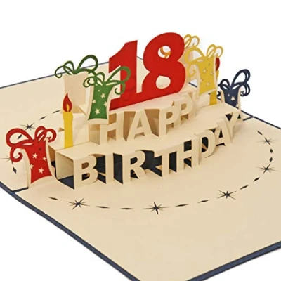 Image of Favour Pop Up® 3D Greetings card for 18th Birthday. The perfect greeting a special birthday, also voucher or money gift. TA18B
