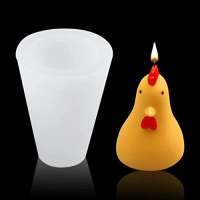 Image of DIYBravo Animal Candle Resin Moulds 3D Chicken Casting Reusable Epoxy Silicone Mould Crafts DIY Tool for Handmade Soap Table Decor Birthday Holiday Gifts (Lean Chicken)