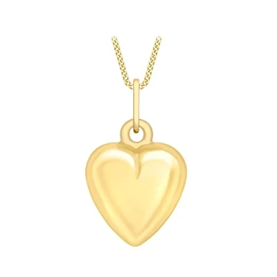 Image of Carissima Gold Women&#039;s 9 ct Yellow Heart Pendant on Curb Chain Necklace of Length 46 cm